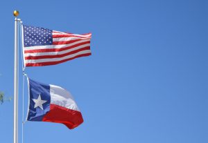 United States Flag, Texas Flag